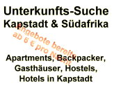 Unterkunfts-Suche fr Backpackers, Hostels und Gasthuser in Kapstadt und Sdafrika